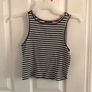 Black and white stripped crop top
